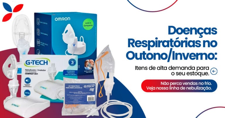 nebulizadores Omron e G-Tech — produtos respiratórios de alta demanda no outono e inverno